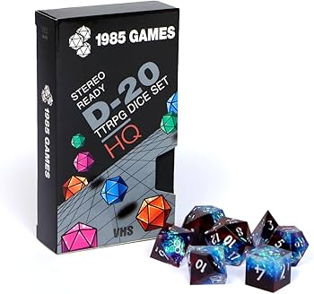 1985 Games VHS 7-Piece Dice Set Plasma Punch