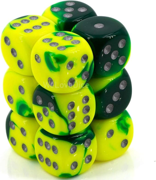 Gemini 12-Piece Dice Set Yellow/Silver