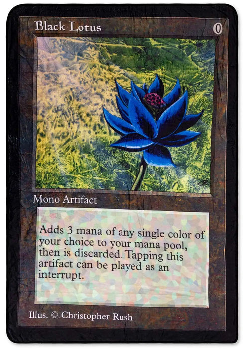 Magic The Gathering Royal Plush Fleece Throw Blanket Black Lotus