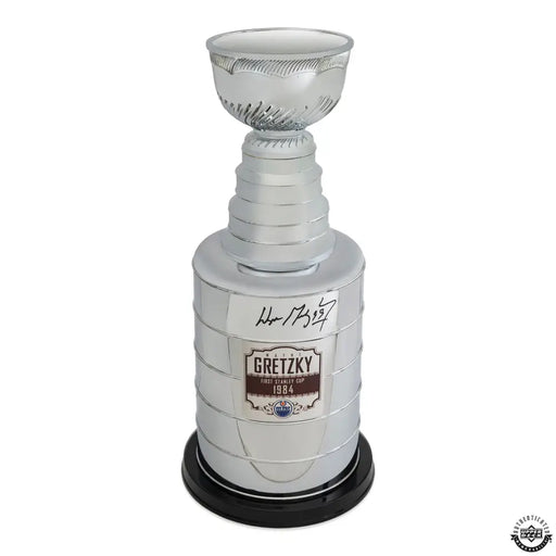 Wayne Gretzky Autographed “First Stanley Cup 1984” Replica Stanley Cup Trophy UDA