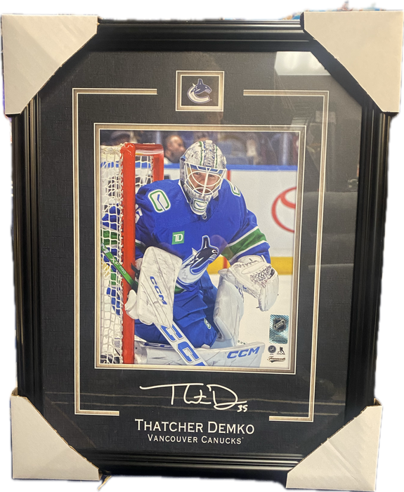 Thatcher Demko 16X20 Vancouver Canucks Framed Replica Signature - Pastime Sports & Games