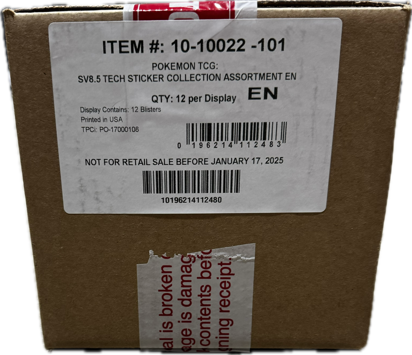 Pokemon Prismatic Evolutions Tech Sticker Collection Pack/Case - Pastime Sports & Games