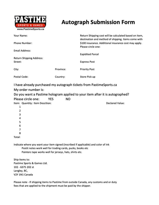 Trevor Linden PRIVATE Autograph Event DEADLINE December 2nd 2026