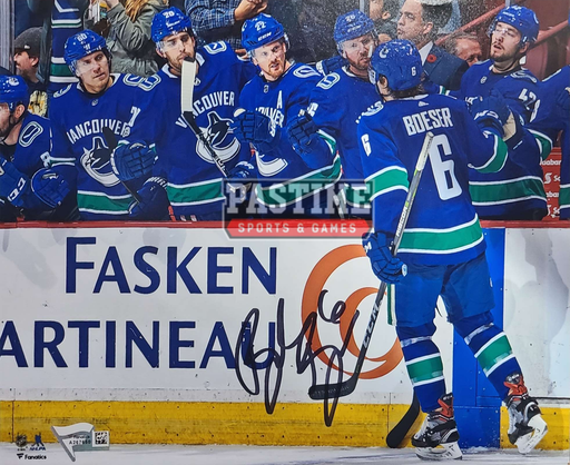 Brock Boeser Autographed 8X10 Vancouver Canucks Photo (With Team) - Pastime Sports & Games