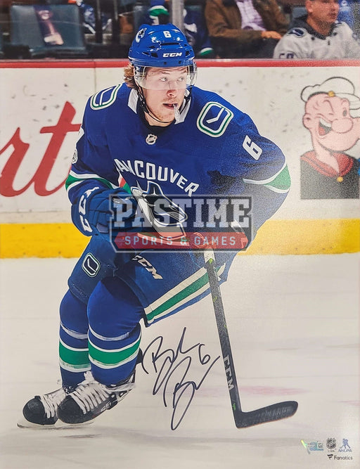 Brock Boeser Autographed 16X20 Vancouver Canucks Home Jersey (Skating) - Pastime Sports & Games