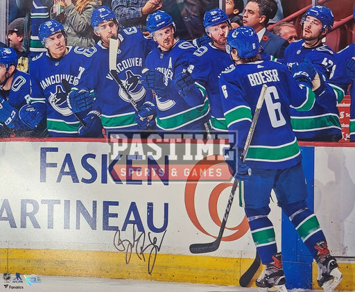 Brock Boeser Autographed 16X20 Vancouver Canucks Home Jersey (With Team) - Pastime Sports & Games