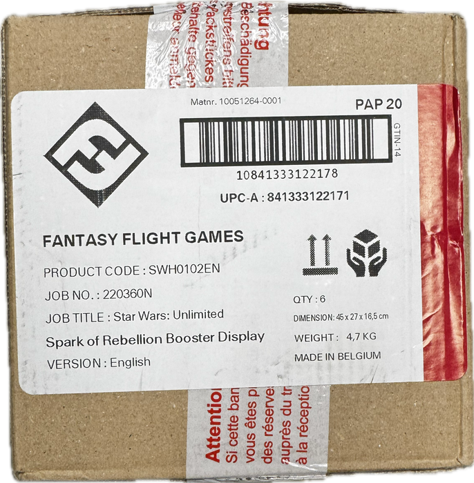 Star Wars Unlimited Spark Of Rebellion Booster Box/Case - Pastime Sports & Games