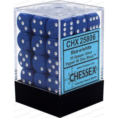 Opaque 36-Piece Dice Set Blue/White - Pastime Sports & Games