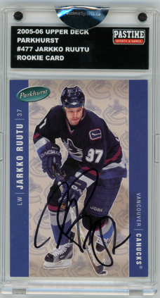Jarkko Ruutu 2005-06 Upper Parkhurst Autographed Card #477 Encased in Magpro - Pastime Sports & Games