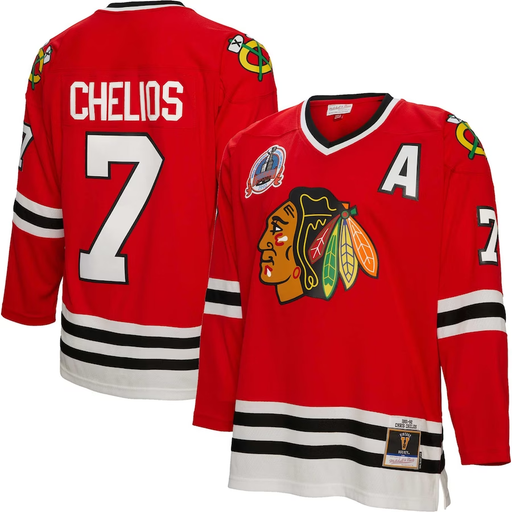 Chicago Blackhawks  Chris Chelios 1991-92 Mitchell And Ness Red Hockey Jersey - Pastime Sports & Games