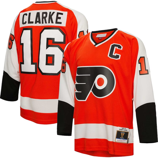 Philadelphia Flyers Bobby Clarke 1974-75 Mitchell And Ness Orange Hockey Jersey - Pastime Sports & Games