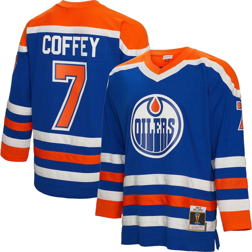 Edmonton Oilers Paul Coffey 1986-87 Mitchell And Ness Blue Hockey Jersey - Pastime Sports & Games