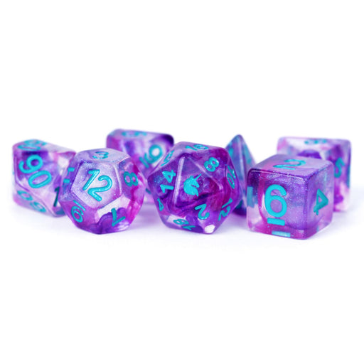 MDG 7-Piece Dice Set Unicorn Violet Infusion - Pastime Sports & Games