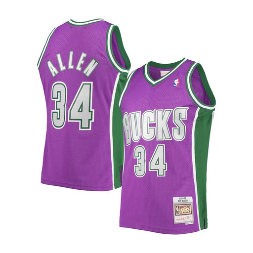Milwaukee Bucks Ray Allen 2001-02 Mitchell & Ness Purple Basketball Jersey - Pastime Sports & Games