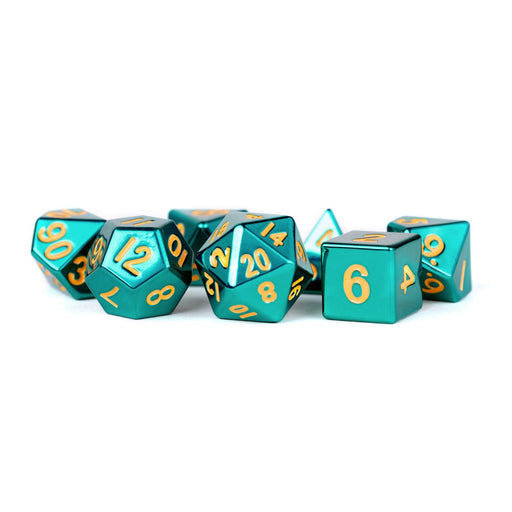 MDG 7-Piece Metal Dice Set Turquoise - Pastime Sports & Games