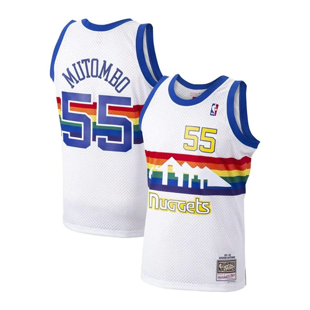 Denver Nuggets Dikembe Mutombo 1991-92 Mitchell & Ness White Basketball Jersey - Pastime Sports & Games