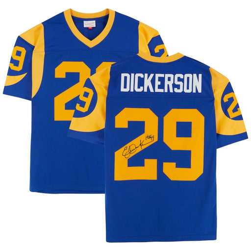 Eric Dickerson Autographed HOF 95 Inscribed Los Angeles Rams Replica Football Jersey - Pastime Sports & Games