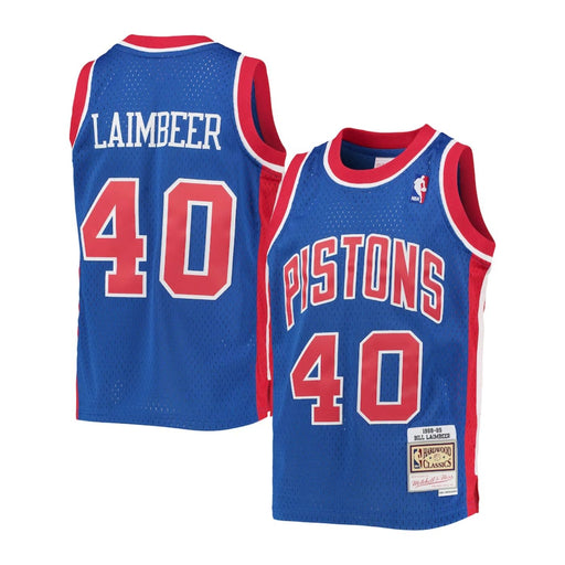 Detroit Pistons Bill Laimbeer 1988-89 Mitchell & Ness Blue Basketball Jersey - Pastime Sports & Games