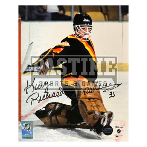 Richard Brodeur Autographed Vancouver Canucks 8x10 Photo (Making A Save) - Pastime Sports & Games