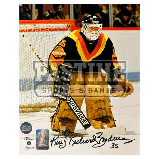 Richard Brodeur Autographed Vancouver Canucks 8x10 Photo (In Position) - Pastime Sports & Games