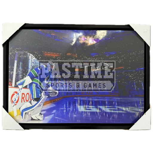 Thatcher Demko Autographed Vancouver Canucks Blue Stadium Lights Canvas - Pastime Sports & Games