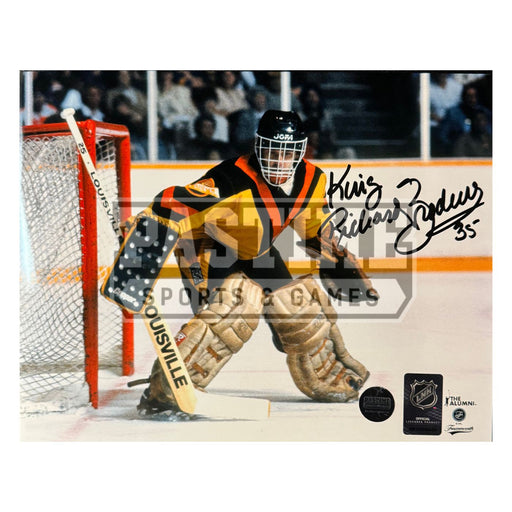 Richard Brodeur Autographed Vancouver Canucks 8x10 Photo (Guarding The Net) - Pastime Sports & Games