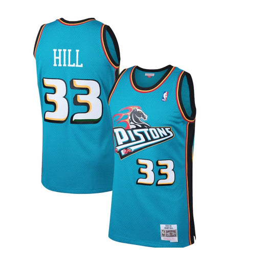 Detroit Pistons Grant Hill 1998-99 Mitchell & Ness Teal Basketball Jersey - Pastime Sports & Games