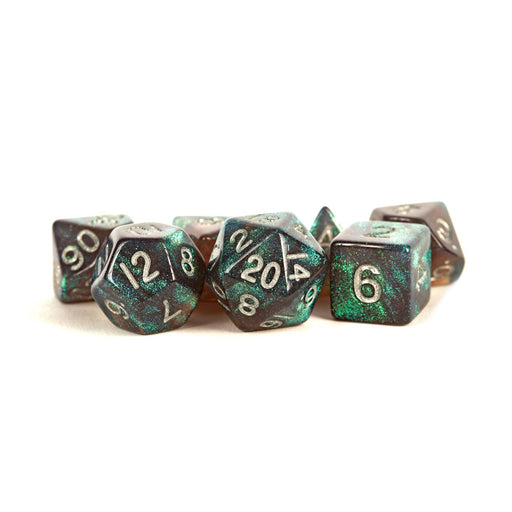 MDG 7-Piece Dice Set Stardust Grey With Silver - Pastime Sports & Games