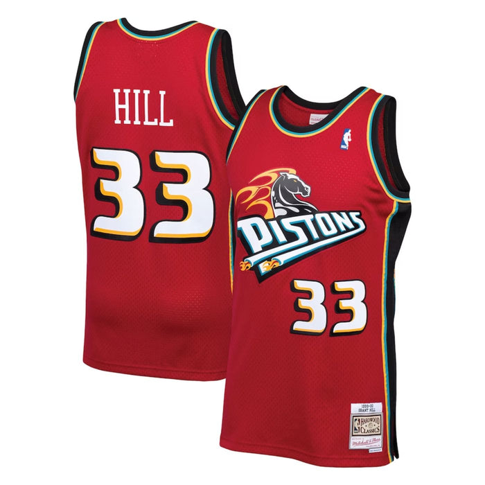 Detroit Pistons Grant Hill 1999-00 Mitchell & Ness Red Basketball Jersey - Pastime Sports & Games