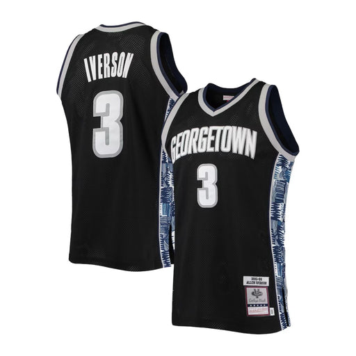 Georgetown University Allen Iverson 1995-96 Mitchell & Ness Black Basketball Jersey - Pastime Sports & Games
