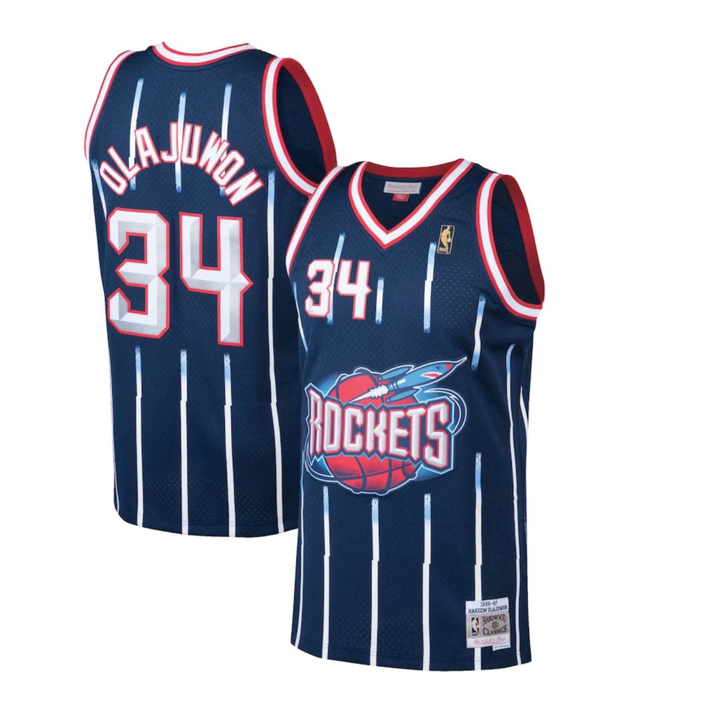 Houston Rockets Hakeem Olajuwon Navy 1996-97 Hardwood Classics