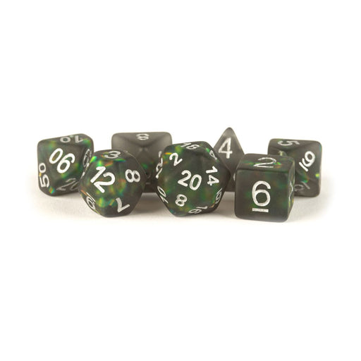 MDG 7-Piece Dice Set Icy Opal Black - Pastime Sports & Games