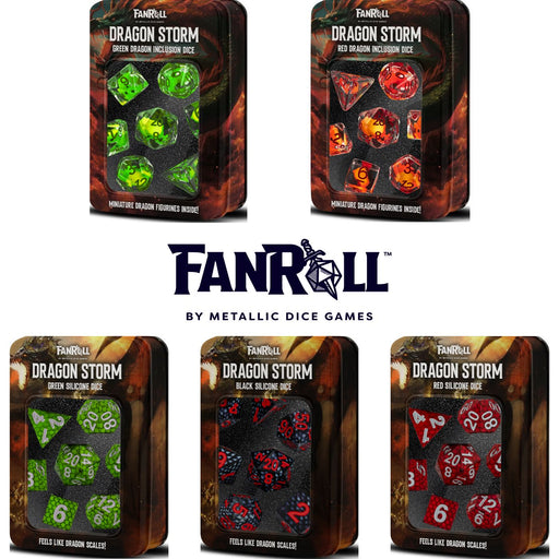 FanRoll 7-Piece Dice Set Dragon Storm - Pastime Sports & Games