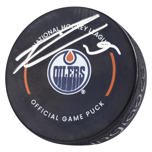 Leon Draisaitl Autographed Edmonton Oilers Puck - Pastime Sports & Games