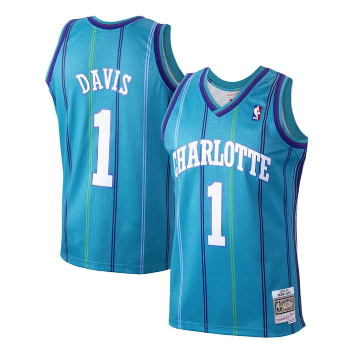Charlotte Hornets Baron Davis 1999-00 Mitchell & Ness Teal Basketball Jersey - Pastime Sports & Games