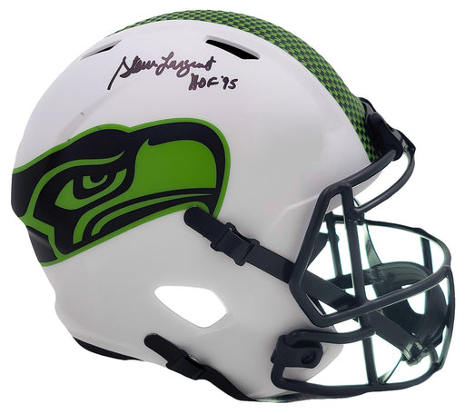 Steve Largent Autographed Seattle Seahawks Eclipse White Full Sized Replica Speed Helmet (Inscribed "HOF'95")