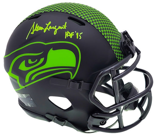 Steve Largent Autographed Seattle Seahawks Eclipse Black Full Sized Replica Speed Helmet (Inscribed "HOF'95")