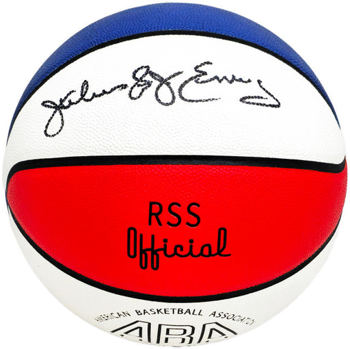 Julius "Dr. J" Irving Autographed Red, White, & Blue ABA Logo Basketball