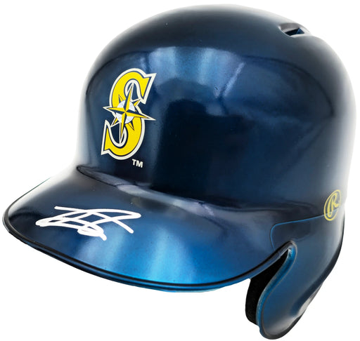 Julio Rodriguez Autographed Seattle Mariners Chrome Blue Mini Helmet