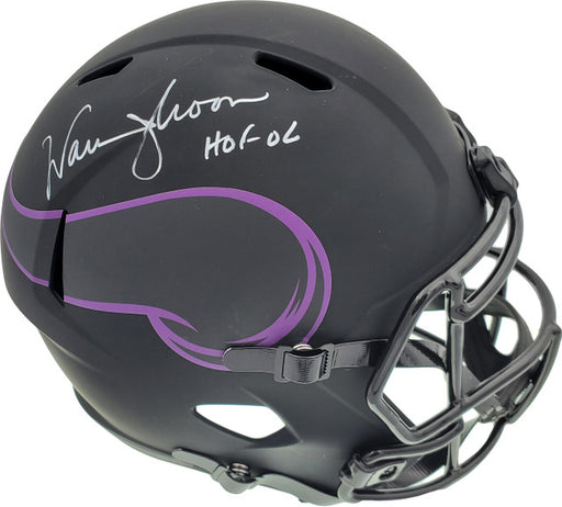 Warren Moon Autographed Minnesota Vikings Eclipse Black Full Sized Replica Speed Helmet (Inscribed "HOF'06")