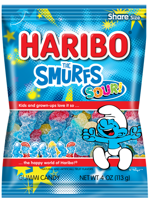 Haribo Sour Smurfs Gummi Candy - Pastime Sports & Games