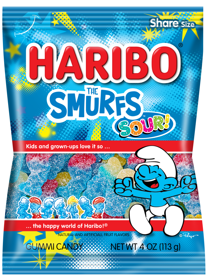 Haribo Sour Smurfs Gummi Candy - Pastime Sports & Games