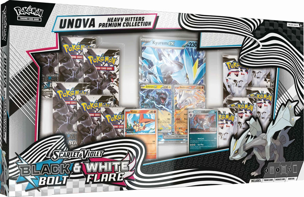 Pokemon Black Bolt & White Flare Unova Heavy Hitters Premium Collection Box - Pastime Sports & Games