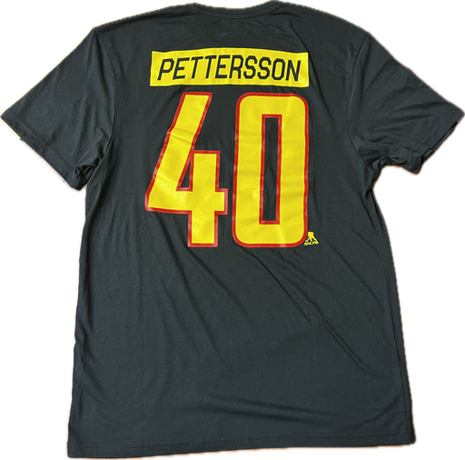 Vancouver Canucks Black Skate Elias Pettersson T-Shirt - Pastime Sports & Games