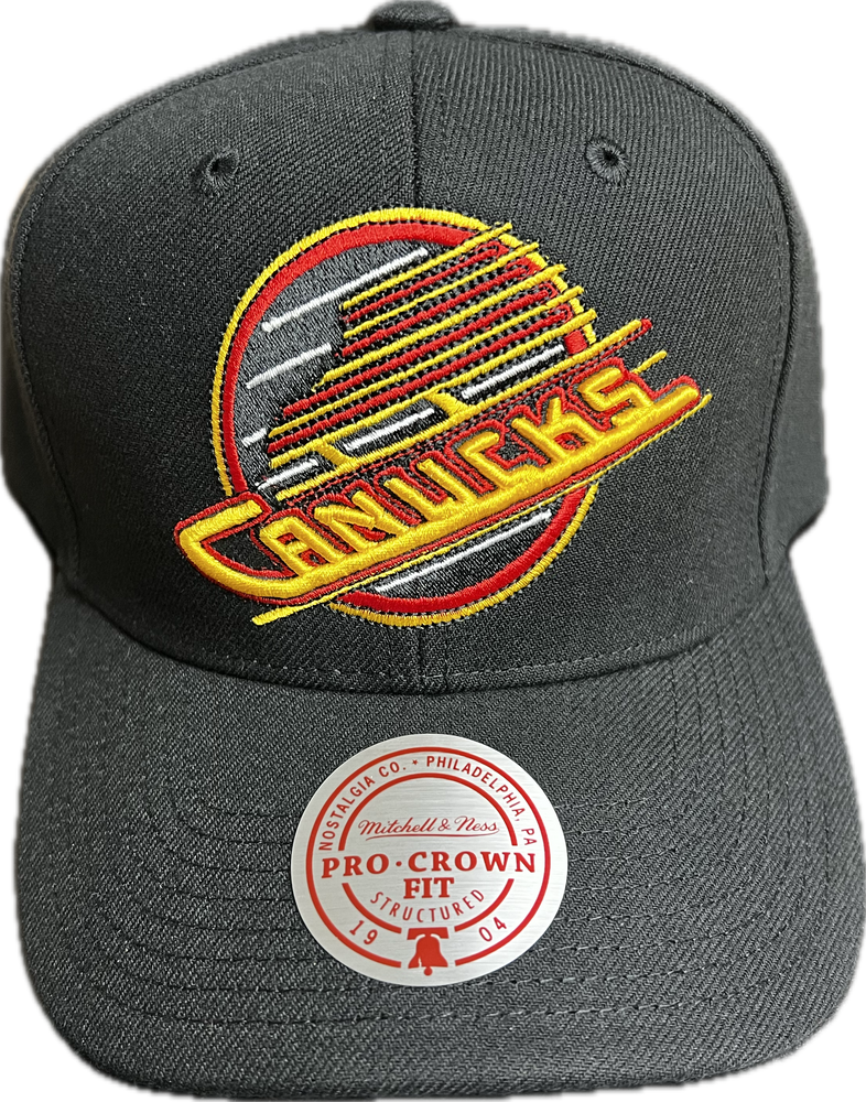 NHL Vancouver Canucks Black Vintage Logo Hat Pastime Sports Games