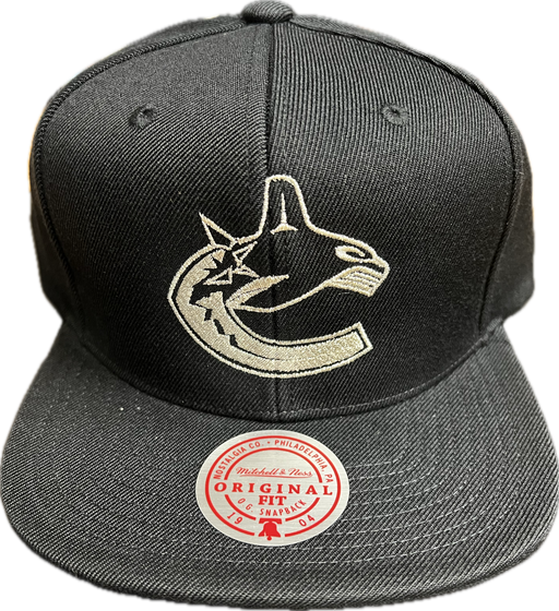 NHL Vancouver Canucks Black w/Silver Orca Logo Hat