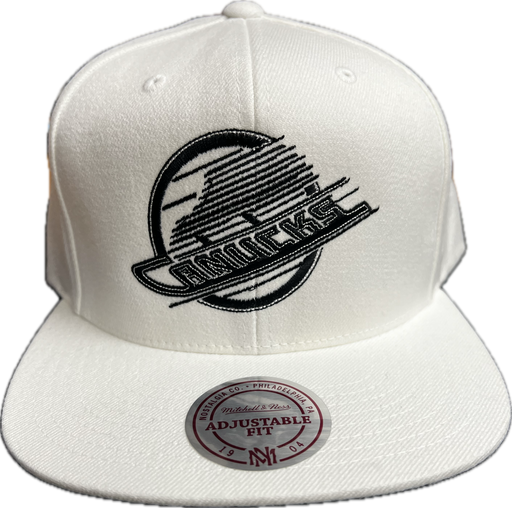NHL Vancouver Canucks White w/Black Logo Hat
