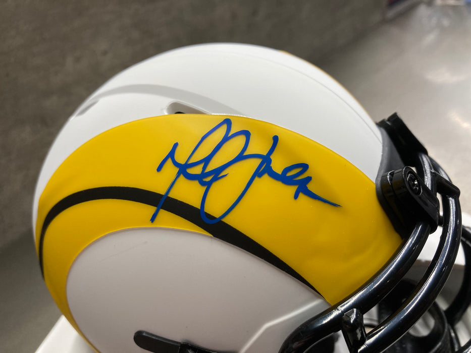 Marshall Faulk Los Angeles Rams Autographed Mini Football Helmet - Pastime Sports & Games