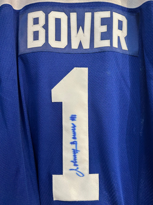 Johnny Bower Autographed Toronto Maple Leafs Hockey Adidas Jersey