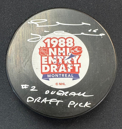 Trevor Linden Autographed 1988 NHL Draft Montreal Inscribed "#2 Overall Draft Pick" Hockey Puck